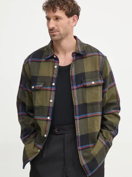 Риза Levi's мъжка със свободна кройка с класическа яка зелено