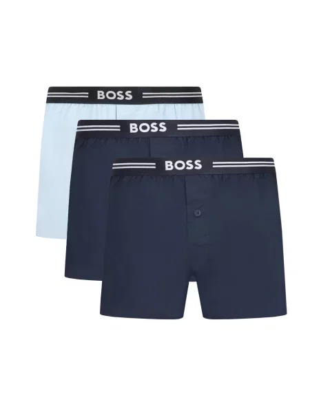 BOSS BLACK 3 db-os boxeralsó szett 3P Woven Boxer fekete