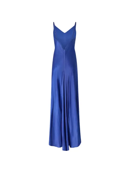 Lung rochie Pinko din satin albastru