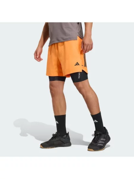 Adidas Sportske kratke hlače PrimeLift 3 Stripes narančasta