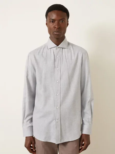 Brunello Cucinelli Koszula Comfort Fit grau