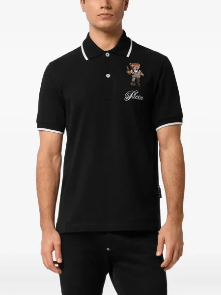 Плюшено мече поло тениска Philipp Plein черно