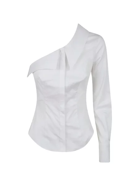 Cămașă Elisabetta Franchi cu un umăr gol alb