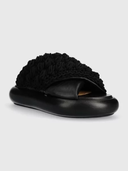 JW Anderson klapki Crochet Twister na platformie czarny