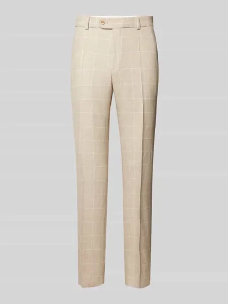 Spodnie do garnituru o kroju slim fit w kant Carl Gross beżowe