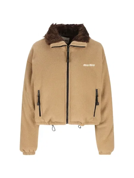 Geacă Miu Miu cu broderie din fleece