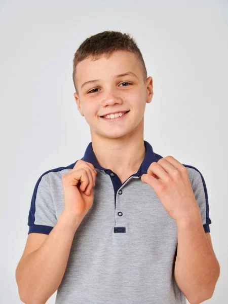 Детское поло Smil серое
