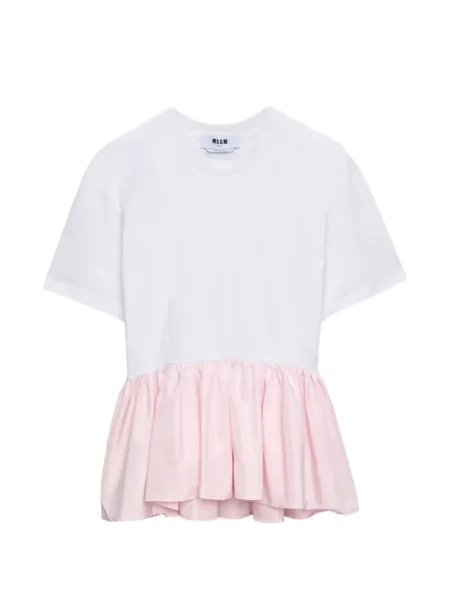 Tricou Msgm cu volane alb