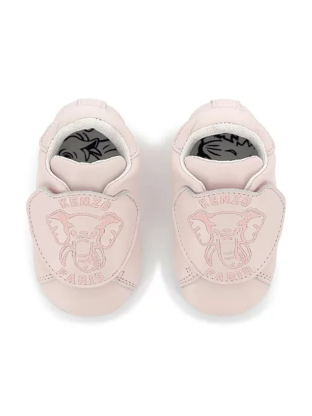 Kenzo Kids Δερμάτινα βρεφικά παπούτσια ροζ