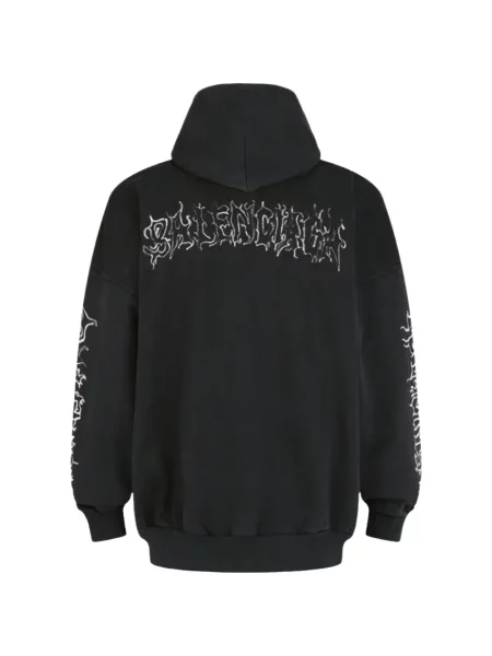 Суичър с качулка Balenciaga с автограф черно