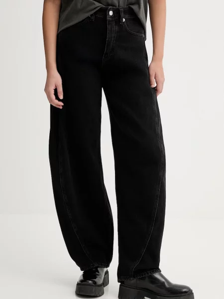 Tommy Jeans jeans medium waist negru