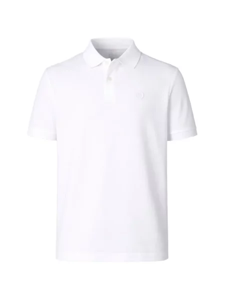 Tricou polo Boss cu autograf alb