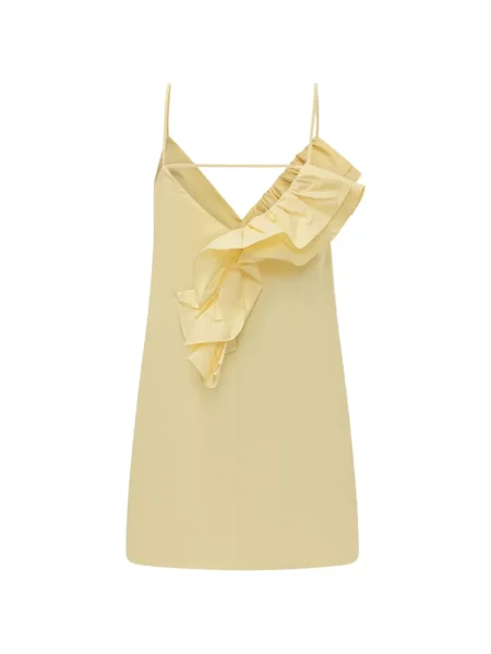 Rochie mini Msgm cu decolteu în V cu volane galben