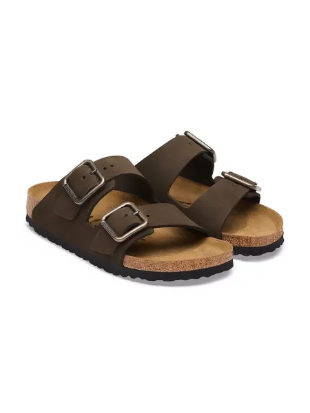 Birkenstock чехли от набук Arizona Wire Buckle Nubuck Leather кафяво