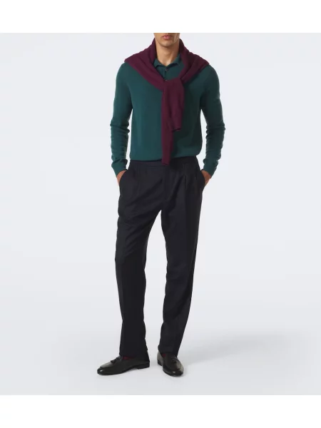 Pantaloni Rubinacci de lână albastru