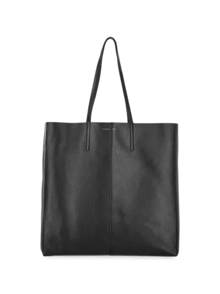 Geantă shopper Carven din piele cu autograf negru