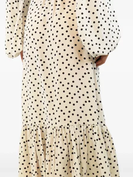 Rochie maxi Françoise cu buline alb