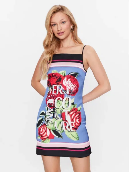 Φόρεμα καλοκαιρινό Versace Jeans Couture μπλε