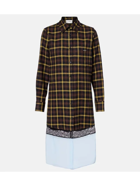 Rochie tip cămașă Coperni în carouri de costum