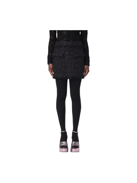 Mała mały spódnica mini Msgm tweedowa czarna