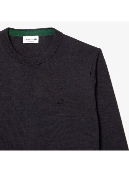 Свитер Lacoste с круглым вырезом серый