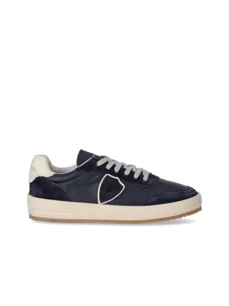 Sneakersy Philippe Model skórzane do tenisa granatowe