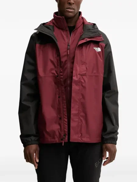 Geacă The North Face cu glugă roșu