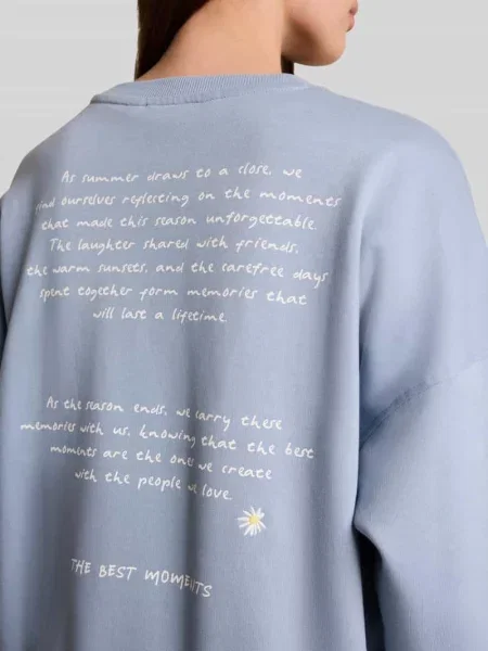 Bluza o luźnym kroju z czystej bawełny Tom Tailor Denim błękitna