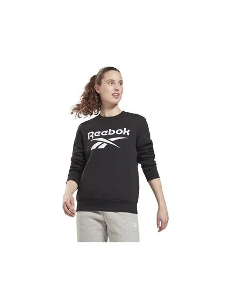 Hanorac crewneck Reebok Sport din fleece negru