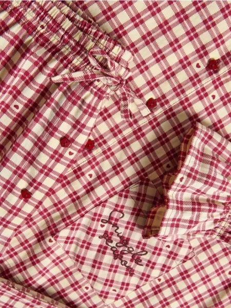 Reserved Pijama din două piese în carouri roșu