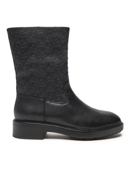 Calvin Klein Aulinukai Flat Ankle Boot Mono Mix juoda
