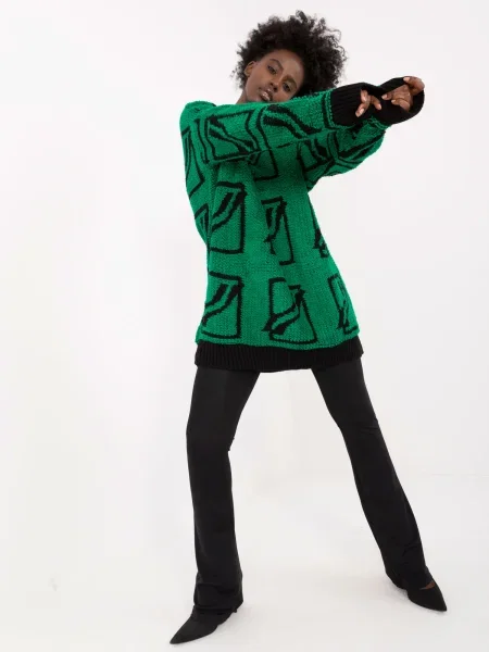 Pulover Fashionhunters verde