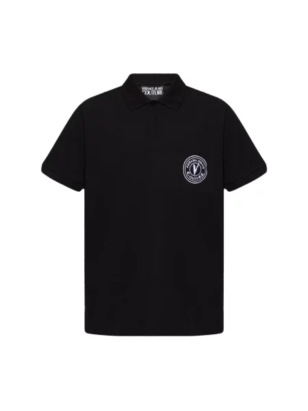 Koszulka polo Versace Jeans Couture z logo czarna