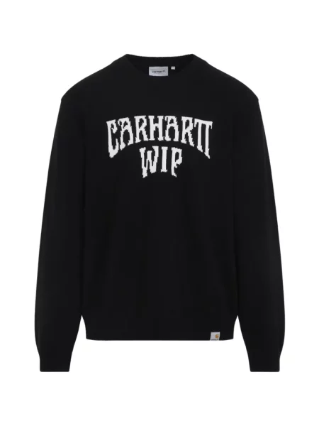Pulover Carhartt Wip cu autograf negru