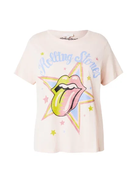 ONLY Carmakoma Tricou CARROLL regal / verde kiwi / rosé / roz pal albastru