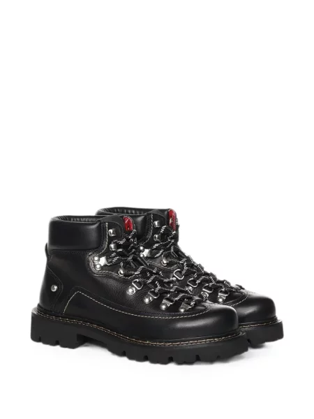 Cizme scurte Dsquared2 cu șireturi din piele negru