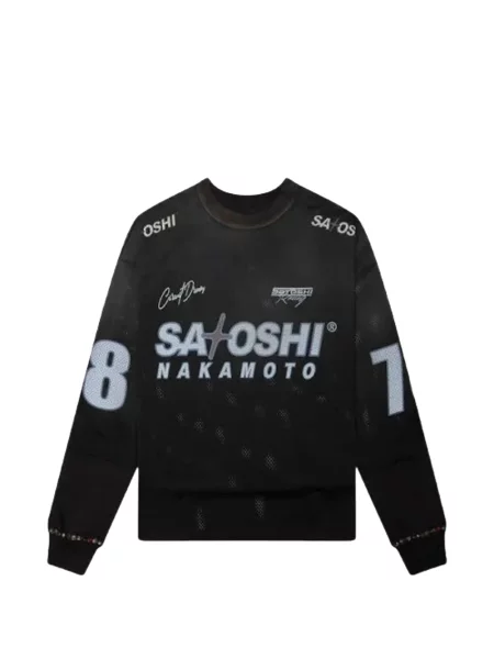 Hanorac Satoshi Nakamoto cu imagine negru
