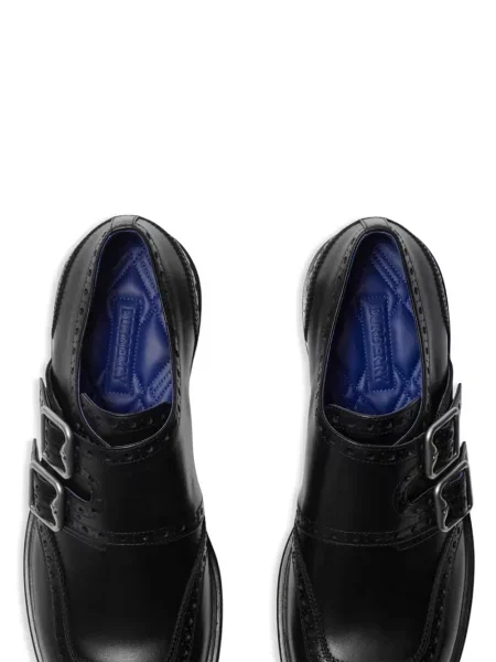 Iš natūralios odos monk batai Burberry juoda