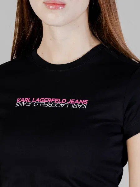 KARL LAGERFELD JEANS Majica roza bela črna