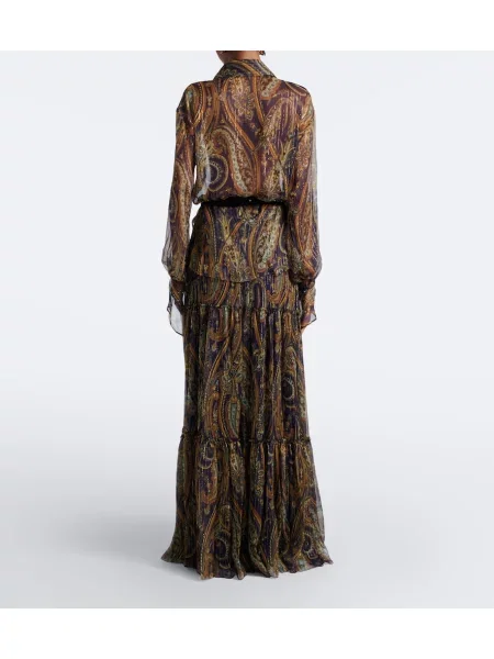 Fusta maxi Etro de mătase cu model paisley