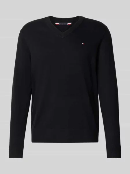 Sweter o kroju regular fit z mieszanki bawełny i kaszmiru Tommy Hilfiger czarny