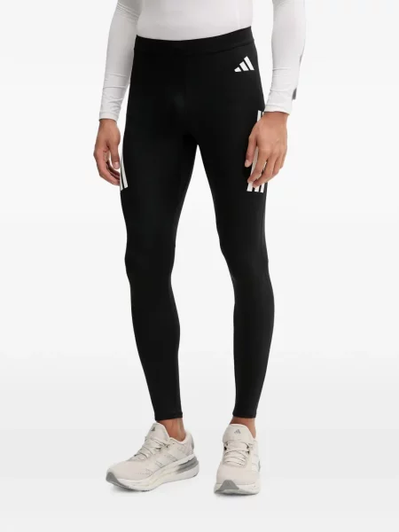 Ριγέ τρέξιμο μπουφάν Adidas με αυτόγραφο καφέ