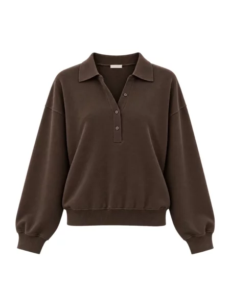 Bluza Akep wełniana z logo brązowa