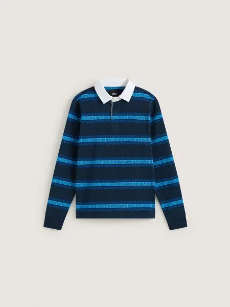 Дитяче Поло Vans VRUGBY LS KNIT синій/блакитний синє