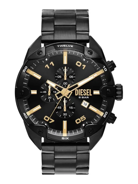 DIESEL Ceas analogic auriu negru