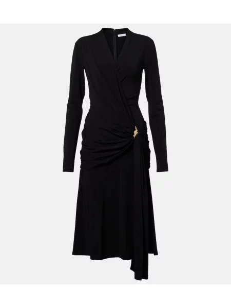 Rochie midi Ferragamo din jerseu drapată negru