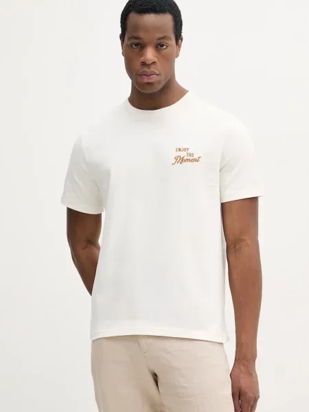 Тениска United Colors of Benetton с апликация бежово