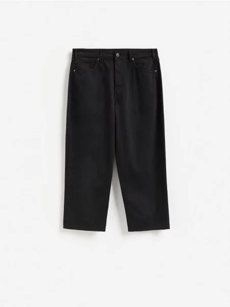 Reserved Blugi barrel fit negru