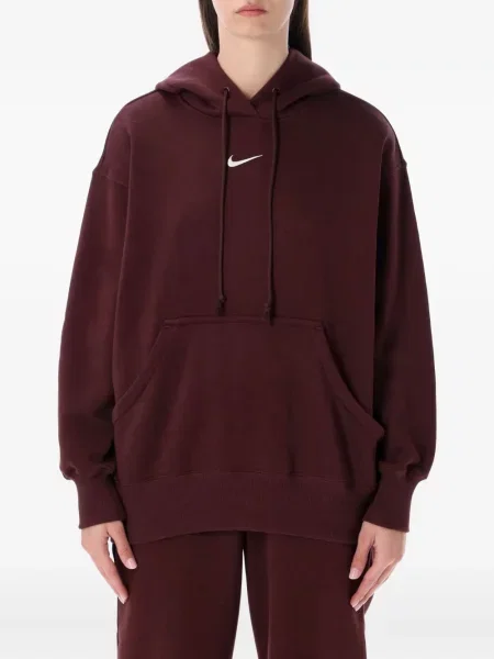 Sweter Nike zamszowy plisowany z nadrukiem brązowy