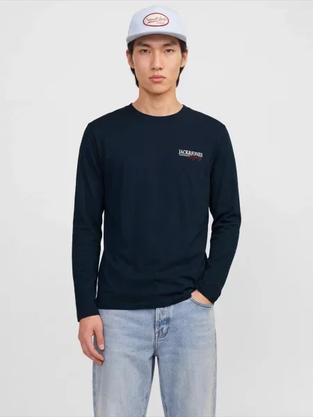 JACK & JONES Majica JJJADE noćno plava / crvena bijela